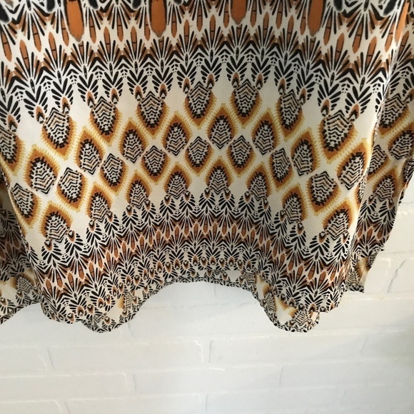 Mini Dress retro art deco print Swing Shift dress flowy Lightweight M - Picture 6 of 15